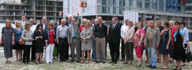 Group photo at the 2013 Sneak Peek Preview of the 2015 Pan Am Athlete's Village